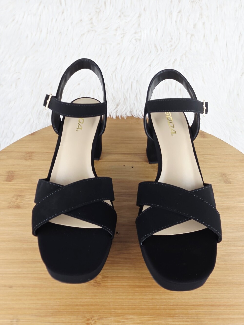 WOMEN'S CHUNKY BLOCK HEEL (MANNER-S BLACK SUEDE) - Picture 5 of 10
